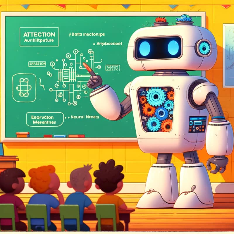 a robot teaching class